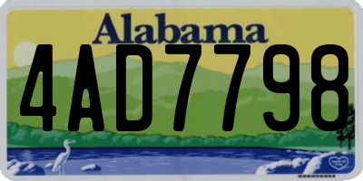 AL license plate 4AD7798