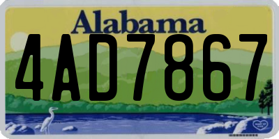 AL license plate 4AD7867