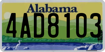 AL license plate 4AD8103