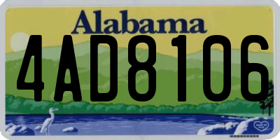 AL license plate 4AD8106