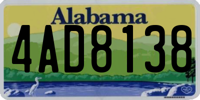 AL license plate 4AD8138