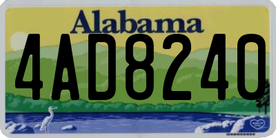 AL license plate 4AD8240