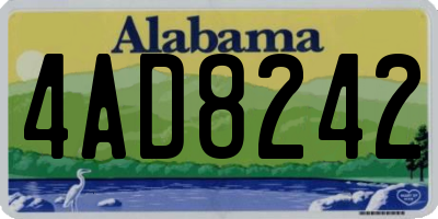 AL license plate 4AD8242