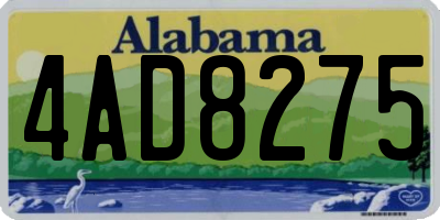 AL license plate 4AD8275