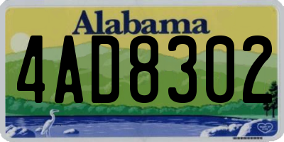 AL license plate 4AD8302
