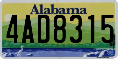 AL license plate 4AD8315