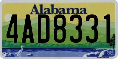 AL license plate 4AD8331