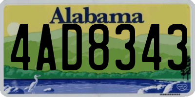 AL license plate 4AD8343