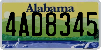 AL license plate 4AD8345