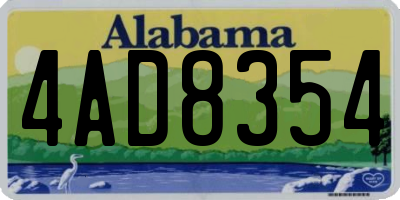 AL license plate 4AD8354