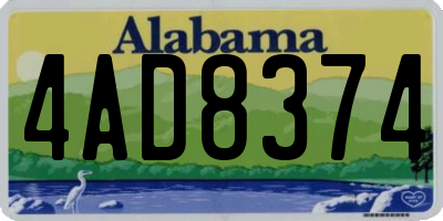 AL license plate 4AD8374