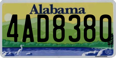 AL license plate 4AD8380