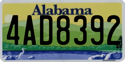 AL license plate 4AD8392