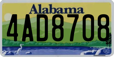AL license plate 4AD8708