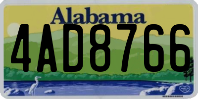 AL license plate 4AD8766