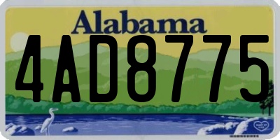 AL license plate 4AD8775