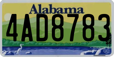 AL license plate 4AD8783