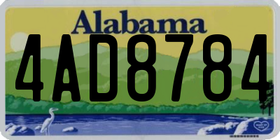 AL license plate 4AD8784
