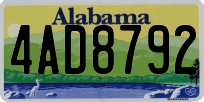 AL license plate 4AD8792