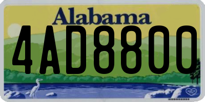 AL license plate 4AD8800