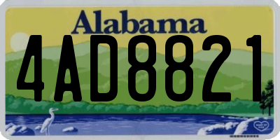 AL license plate 4AD8821