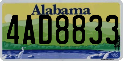 AL license plate 4AD8833