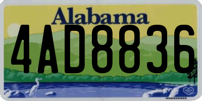 AL license plate 4AD8836