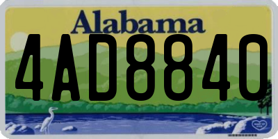 AL license plate 4AD8840