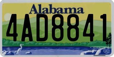 AL license plate 4AD8841