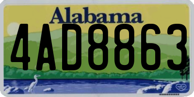 AL license plate 4AD8863
