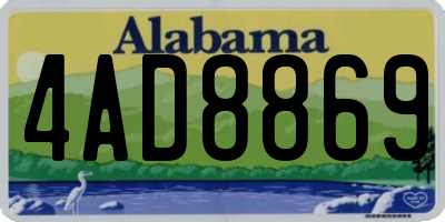 AL license plate 4AD8869