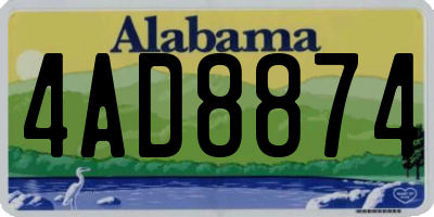 AL license plate 4AD8874