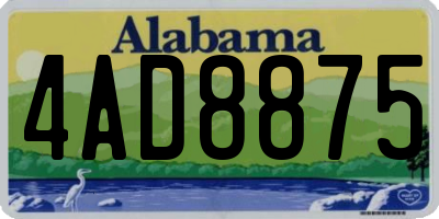 AL license plate 4AD8875
