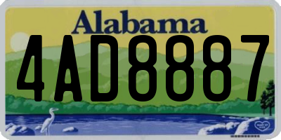 AL license plate 4AD8887