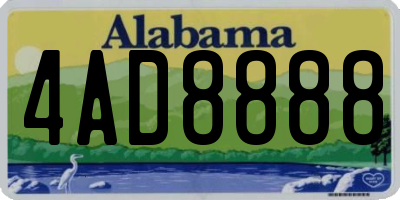 AL license plate 4AD8888
