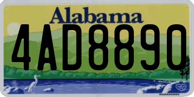 AL license plate 4AD8890