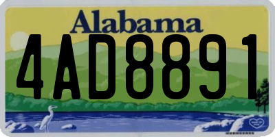 AL license plate 4AD8891