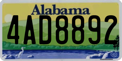 AL license plate 4AD8892