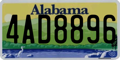 AL license plate 4AD8896