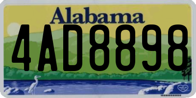 AL license plate 4AD8898