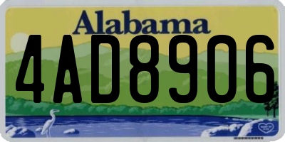 AL license plate 4AD8906