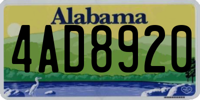AL license plate 4AD8920
