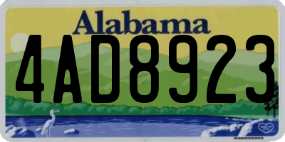 AL license plate 4AD8923