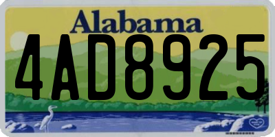 AL license plate 4AD8925
