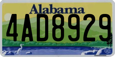 AL license plate 4AD8929