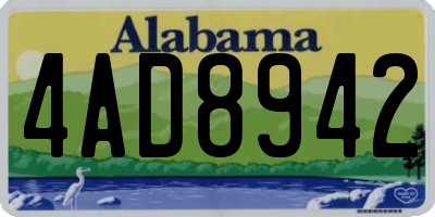 AL license plate 4AD8942