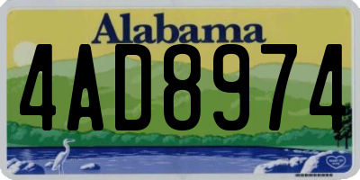 AL license plate 4AD8974