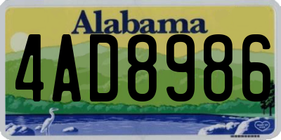 AL license plate 4AD8986