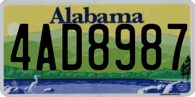 AL license plate 4AD8987