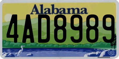 AL license plate 4AD8989